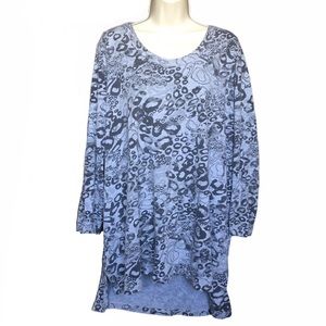 Roman's Leopard Print 3/4 Sleeve Top